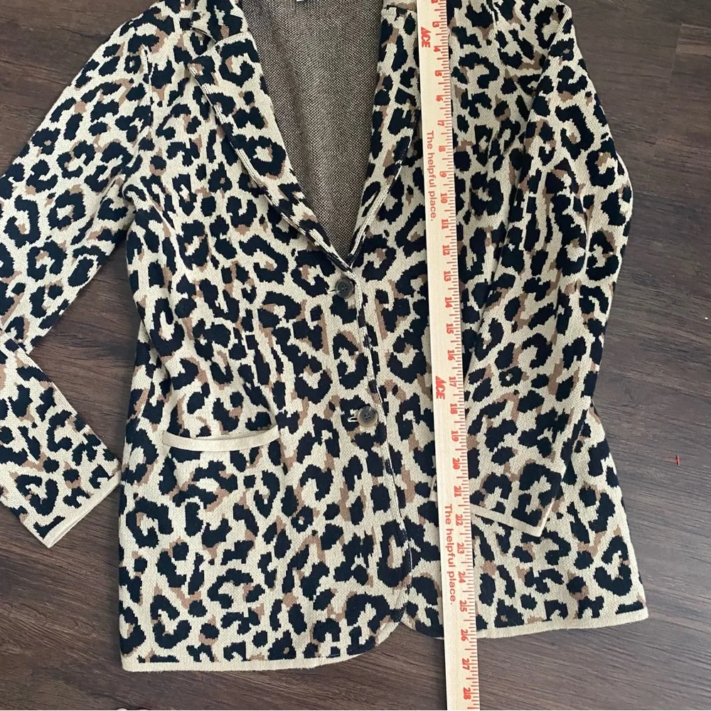 J. Crew Animal  Print 100% Cotton Sweater Blazer S